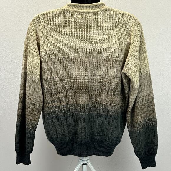 Vintage 90s Blake & Manley Sweater Mens L Large Long Sleeve Gradient Beige - Picture 2 of 6